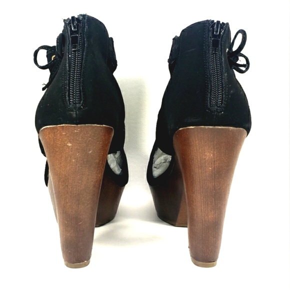 Report Libby Black Vegan Suede, Open Toe, Platform Sandals. Women's Size 8.5M - Picture 8 of 10